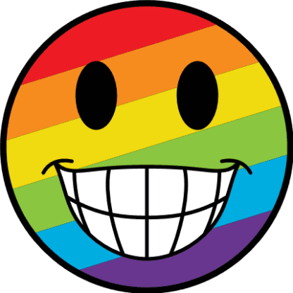 Rainbow smiley free svg file for members, emoji with a wide smile, gay ...