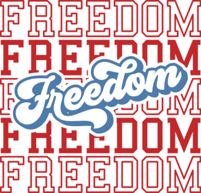 Freedom, echo stacked text free svg file for members, 4th of july svg for t-shirt