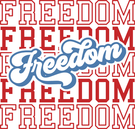 Freedom, echo stacked text free svg file for members, 4th of july svg ...