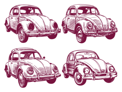 Retro Car Free SVG File bundle for Members - Vintage Beetle Car clipart image