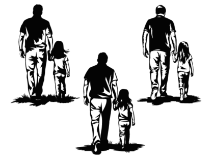 Father Walking with daughter Free SVG File bundle for Members - Father's Day clipart image