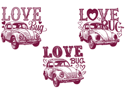 Love Bug Free SVG File bundle for Members - Valentine’s Day Vintage Car Design