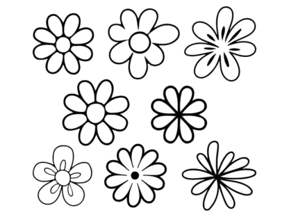 Daisy Flowers Free SVG File bundle - floral clipart images