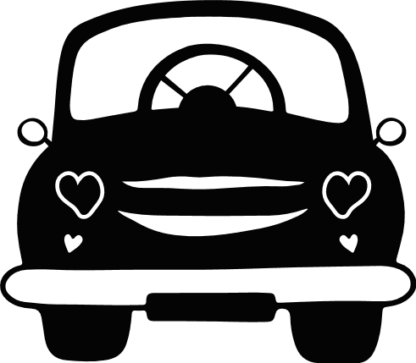 Romantic Heart Car Free SVG File - Valentine's Beetle Car clipart image