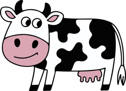 Playful Cartoon Cow free svg file for members, farm animal clipart image, sticker