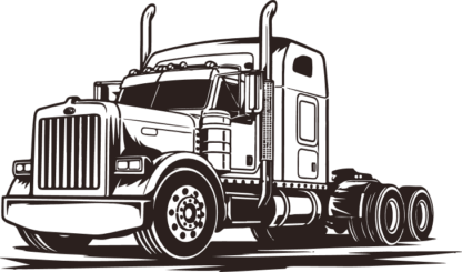 Detailed Big Rig Truck free svg file for members - Highway Truck vector image