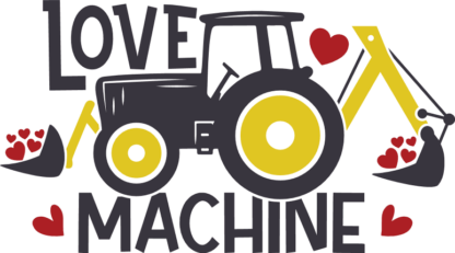 Love Machine, Tractor Free SVG File for Members - Funny Valentine's Day Tshirt Design