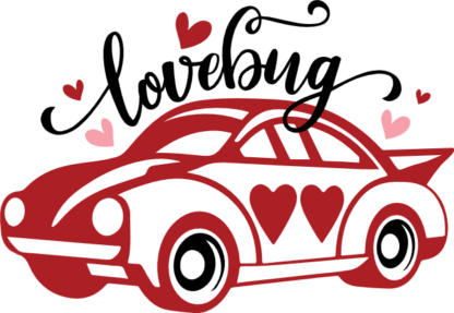 Lovebug car Free SVG File - Cute Valentine's Day Tshirt Design