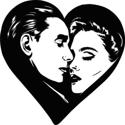 Romantic Vintage Couple Heart Free SVG File for Members - Valentine's day couple design