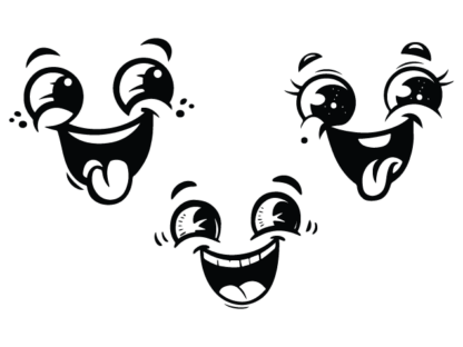 Funny Cartoon Faces Free SVG File Bundle for Members - Goofy Smiley Faces clipart