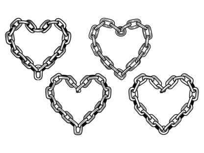 Chain Heart Free SVG File Bundle for Members - Locked Love heart clipart image