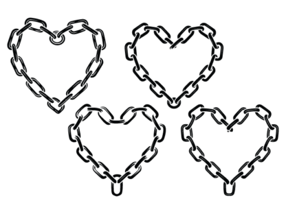 Heart made of chain Free SVG File Bundle for Members - Locked Love heart clipart image