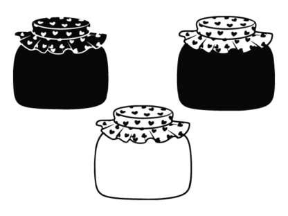 Jar with Heart Pattern lid silhouette Free SVG File Bundle for Members - Decorative kitchen clipart image