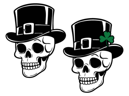 Leprechaun Skull with Shamrock Hat Free SVG File for Members - St. Patrick’s skull clipart