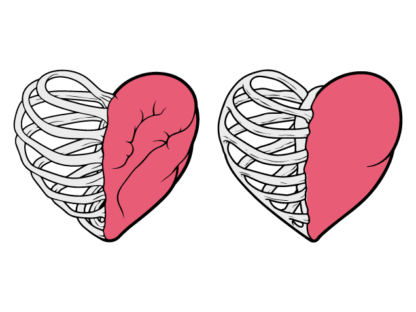 Rib Bones heart Free SVG File for Members - Valentines Skeleton Heart clipart