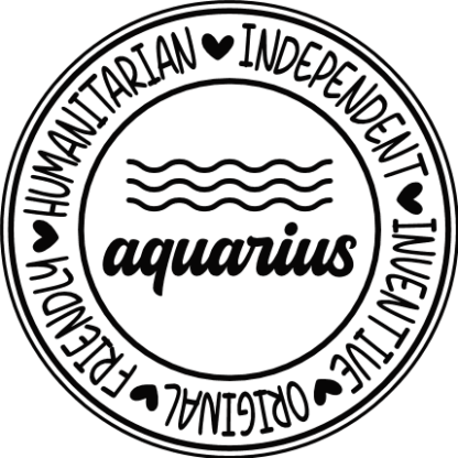 Aquarius, humanitarian, independent, friendly Free SVG File for Members - Zodiac tshirt design