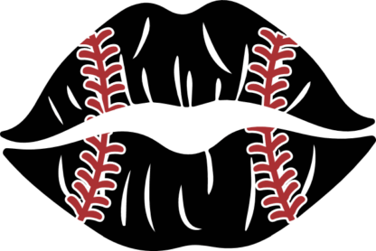 Baseball Lips Free SVG File for Members - sassy softball kiss clipart image