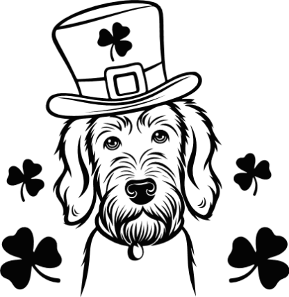 Lucky Dog with Leprechaun Hat Free SVG File for Members - St. Patrick’s dog vector image