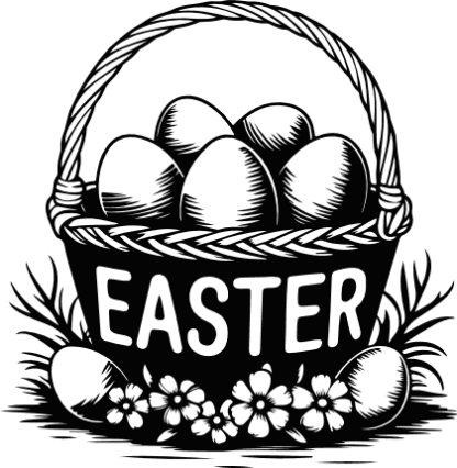 Decorative Easter eggs basket Free SVG File for Members - Floral Easter wall sticker