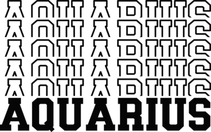 Aquarius, echo stacked text Free SVG File for Members - birthday hoodie design