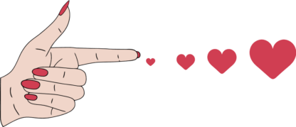 Finger gun sign and hearts Free SVG File for Members - Love Gesture Clipart