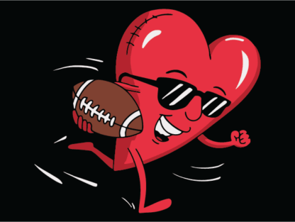 Heart Character playing American Football Free SVG File for Members - Sports sticker