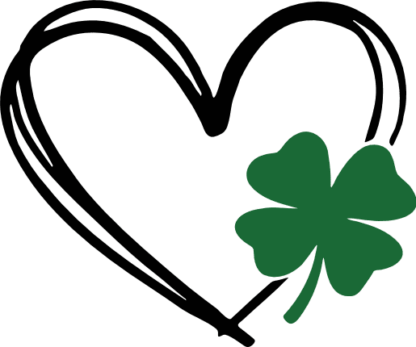 Clover leaf heart Free SVG File for Members - St. Patrick’s Day heart clipart image