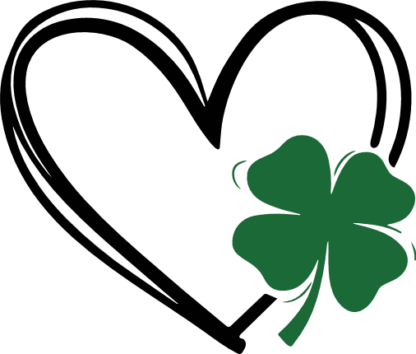 Doodle Heart with Clover leaf Free SVG File for Members - St. Patrick’s Day clipart image