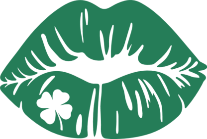 Irish Lips Print Free SVG File for Members - St. Patrick’s clover leaf kiss clipart