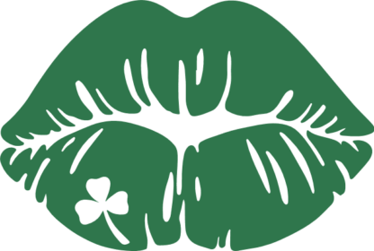 Shamrock Lips Print Free SVG File for Members - St. Patrick’s clover lips kiss clipart