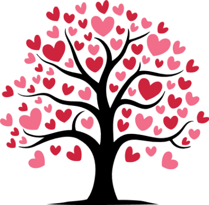 Love Heart Tree Free SVG File for Members - Valentine’s tree clipart image