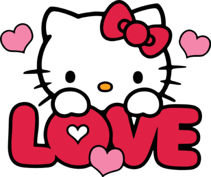 Cute Kitty with Love Text Free SVG File for Members - Valentine’s tote bag design