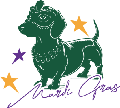 Mardi Gras Dachshund Free SVG File for Members - Masquerade Beaded Dog Design