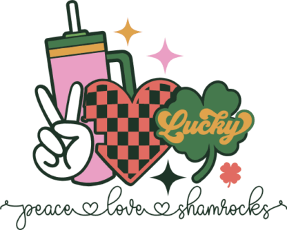 Peace, Love, Shamrocks Free SVG File for Members - St. Patrick’s Day Tshirt Design