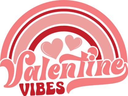 Valentine Vibes, rainbow Free SVG File for Members - Valentine’s Day Tshirt Design