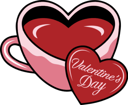 Valentine’s Day, Heart-Shaped Coffee Cup Free SVG File for Members - valentines design