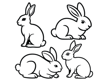 Easter Bunny Free SVG File Bundle - Cute rabbit clipart image