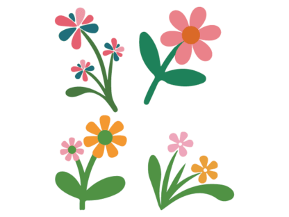 Colorful Blooming Flowers Free SVG File bundle for Members - floral clipart image