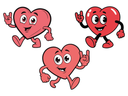 Rocking Heart Mascot Free SVG File bundle for Members - Cartoon character heart clipart