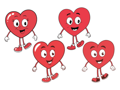 Smiling Heart Mascot Free SVG File bundle for Members - Happy Heart Cartoon character clipart