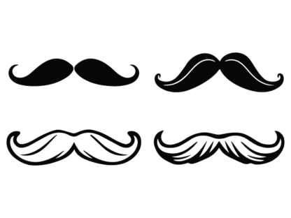 Mustache silhouette, free svg file bundle - man moustache clipart image