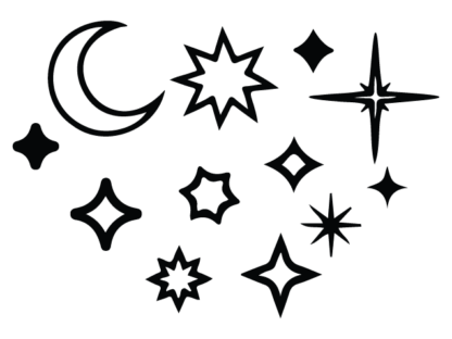 Moon and Stars Free SVG File Bundle for Members - Celestial Clipart Image