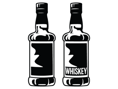 Classic Whiskey Bottle silhouette Free SVG File for Members - Vintage Liquor clipart image