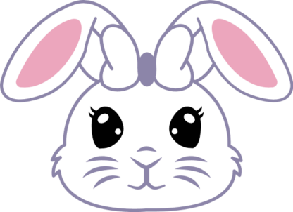 Cute Bunny Face Free SVG File for Members - Adorable Easter rabbit clipart image