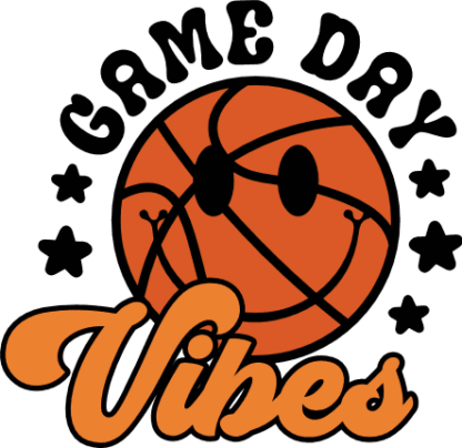 Game Day Vibes Free SVG File - Basketball Fan Tshirt Design