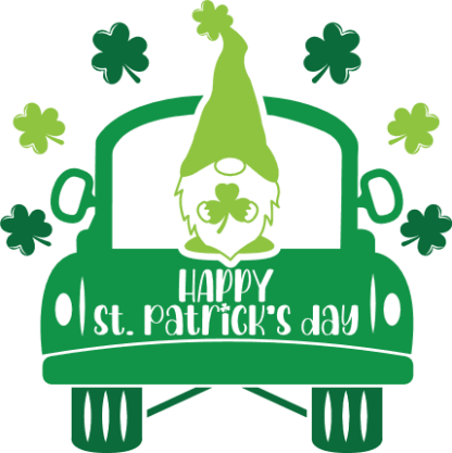 Happy St. Patrick’s Day Free SVG File for Members - Lucky Gnome and Truck, tshirt design