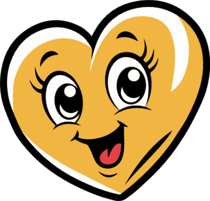 Smiling Golden Heart Face Free SVG File for Members - Cute Love Emoji Design