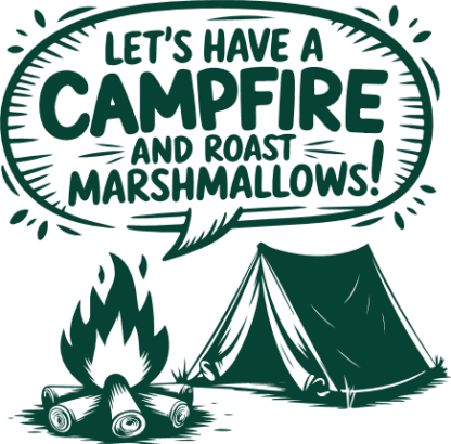 Let's Have a Campfire and Roast Marshmallows Free SVG File for Members - Camping wall sticker