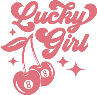 Lucky Girl, 88 sign cherry Free SVG File for Members - Tshirt Design