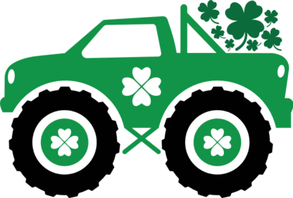 Lucky Clover Monster Truck Free SVG File for Members - St. Patrick's day clipart